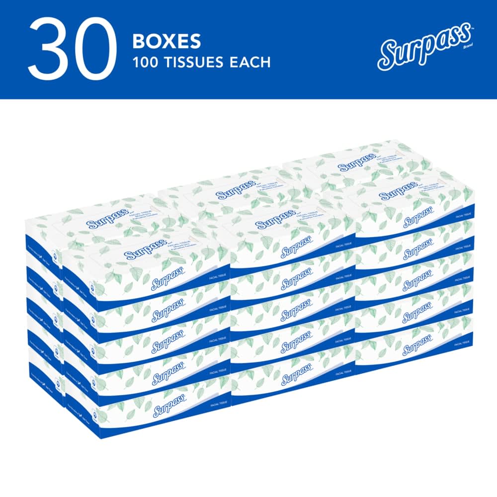 GuestSupply US | Surpass® Ecologo Facial Tissue Flat Box, 100
